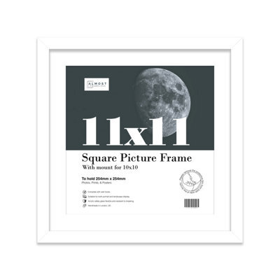 "11X11"" White Picture Frame - 11X11"" Square Frame With 10X10"" Mount For 11X11""/10X10"" Pictures Moderrn Style Thin Edge, 1 Pack" - image 1
