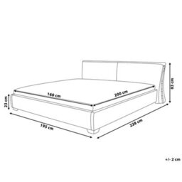 Beliani Bed Leather Paris 160 X 200 Cm (Eu King Size) Gold - thumbnail 3