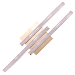 Happy Homewares Modern Triple Wavy Strip Flush Led Ceiling Light Fixture In Matte Gold Sand - thumbnail 3