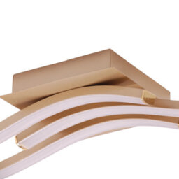Happy Homewares Modern Triple Wavy Strip Flush Led Ceiling Light Fixture In Matte Gold Sand - thumbnail 4