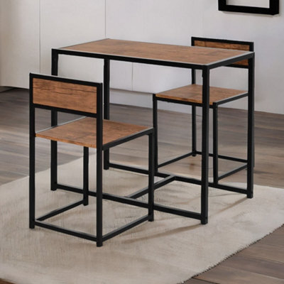 Rafaelo Mobilia Industrial 3-Piece Dining Rustic Table Set - image 1