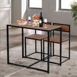 Rafaelo Mobilia Industrial 3-Piece Dining Rustic Table Set - thumbnail 9