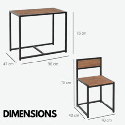 Rafaelo Mobilia Industrial 3-Piece Dining Rustic Table Set - thumbnail 7