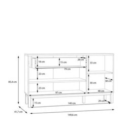 Wyld Haus Sofia Light Grey And Oak 3-Door 1-Drawer Sideboard 1500mm - thumbnail 8