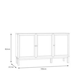 Wyld Haus Sofia Light Grey And Oak 3-Door 1-Drawer Sideboard 1500mm - thumbnail 7