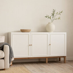 Wyld Haus Sofia Light Grey And Oak 3-Door 1-Drawer Sideboard 1500mm - thumbnail 2