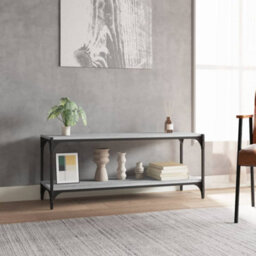 Berkfield Tv Cabinet Grey Sonoma 100X33X41 Cm Engineered Wood And Steel - thumbnail 3