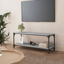 Berkfield Tv Cabinet Grey Sonoma 100X33X41 Cm Engineered Wood And Steel
