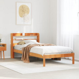 Berkfield Bed Frame With Headboard Without Mattress Wax Brown 100X200 Cm - thumbnail 1