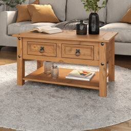 Mews Corona Coffee Table 2 Drawer Mexican Solid Pine Wood Occasional - thumbnail 1
