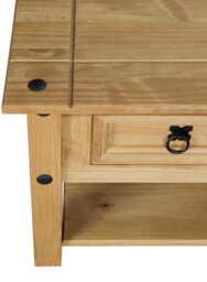 Mews Corona Coffee Table 2 Drawer Mexican Solid Pine Wood Occasional - thumbnail 5