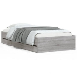 Berkfield Bed Frame With Drawers Without Mattress Grey Sonoma 100X200 Cm - thumbnail 2