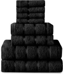 Gc Gaveno Cavailia 8 Piece Bostonian Oasis Towel Bale Set Black Quick Dry And Super Obsorbent Towel