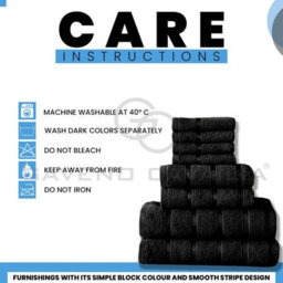 Gc Gaveno Cavailia 8 Piece Bostonian Oasis Towel Bale Set Black Quick Dry And Super Obsorbent Towel - thumbnail 3