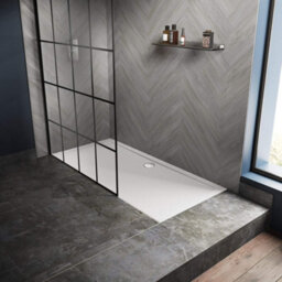 Nes Home Slim 1200 X 800 Rectangular Stone Resin Shower Tray For Wetroom Enclosure - thumbnail 5