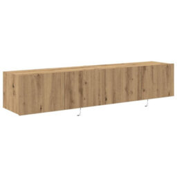 Berkfield Modern Tv Wall Cabinets With Led Lights 2 Pcs Artisan Oak 80X35X31 Cm - thumbnail 6