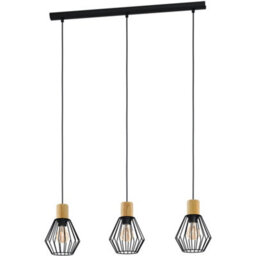 Loops Stylish Modern Black And Brown Triple Pendant Ceiling Light For Contemporary Interiors - thumbnail 3
