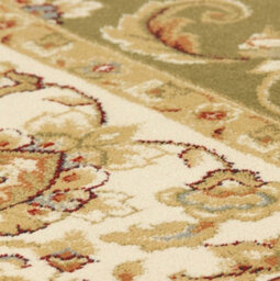 Persian Easy To Clean Bordered Floral Green Traditional Rug For Dining Room-80Cm X 140Cm - thumbnail 2