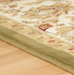 Persian Easy To Clean Bordered Floral Green Traditional Rug For Dining Room-80Cm X 140Cm - thumbnail 3