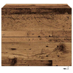 Berkfield Durable Bedside Cabinet With Led Wall-Mounted Old Wood 50X39X41 Cm - thumbnail 6