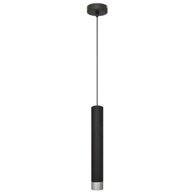 Luminosa Lighting Luminosa Tuba Slim Pendant Ceiling Light Black, Chrome 10Cm - image 1