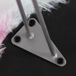 OHS Fluffy Footstool Hairpin Fleece Bedroom Vanity Seat Modern Pouffe Decor Chair - thumbnail 7