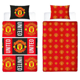 Manchester United Fc Reversible Duvet Set Red/black/yellow (Double)
