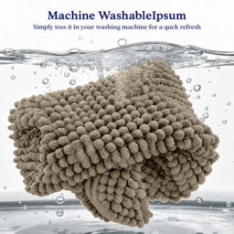 Aspire Homeware Quick Dry Chenille Bathmat Soft Water Absorbent Shower Mat Non-Slip Floor Mat, Khaki (L)60Cm X (W)40Cm - thumbnail 5