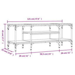 Berkfield Industrial Tv Cabinet Black 121X35X45 Cm Engineered Wood&iron - thumbnail 9