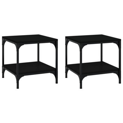 Berkfield Industrial Side Tables 2 Pcs Black 40X40X40 Cm Engineered Wood - image 1