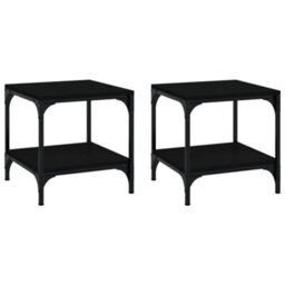 Berkfield Industrial Side Tables 2 Pcs Black 40X40X40 Cm Engineered Wood - thumbnail 1