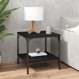 Berkfield Industrial Side Tables 2 Pcs Black 40X40X40 Cm Engineered Wood - thumbnail 3