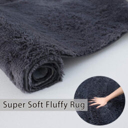 Pure Grey 80X160Cm Fluffy Soft Carpet Large Rug Anti-Slip Bedroom Living Room Floor Mats - thumbnail 7