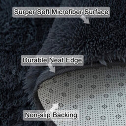 Pure Grey 80X160Cm Fluffy Soft Carpet Large Rug Anti-Slip Bedroom Living Room Floor Mats - thumbnail 9