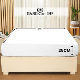 Aspire Homeware White Fitted Sheet-(25Cm) Deep Hotel Quality -Breathable Fitted Bed Sheets King (L)200 X (W)152Cm - thumbnail 7