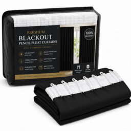 Imperial Rooms Blackout Curtain-Thermal Ready Made Pencil Pleat Curtain (2Panel) For Dinning Room Curtain Black, (W)2.28Mx(L)1.83M - thumbnail 9