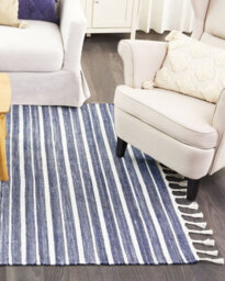 Beliani Rug Bademli Dark Blue 160 X 230 Cm - thumbnail 2