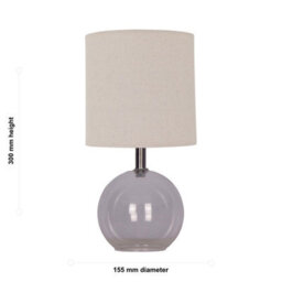 First Choice Lighting Set Of 2 Buck - Clear Glass Table Lamp With Natural Linen Shades - thumbnail 3