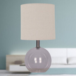 First Choice Lighting Set Of 2 Buck - Clear Glass Table Lamp With Natural Linen Shades - thumbnail 5