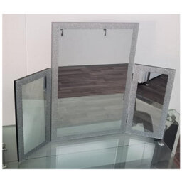 60X74Cm Glitter Dressing Table Mirror Triple Fold Vanity Dressing Makeup Table