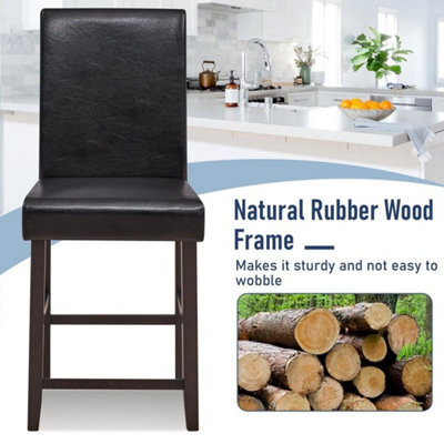 2-Pack Bar Stools Pu Upholstered Bar Counter Height Chair Kitchen Dining Chair - image 1