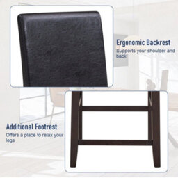 2-Pack Bar Stools Pu Upholstered Bar Counter Height Chair Kitchen Dining Chair - thumbnail 6