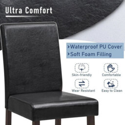 2-Pack Bar Stools Pu Upholstered Bar Counter Height Chair Kitchen Dining Chair - thumbnail 5