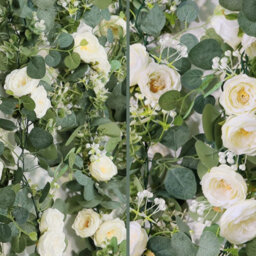 Artificial Eucalyptus Flower Garlands, 4M Long, With White Roses - thumbnail 6