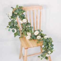 Artificial Eucalyptus Flower Garlands, 4M Long, With White Roses - thumbnail 7