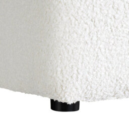 Wyld And Coco White Boucle Footstool 38 Cm Square - Chevron Upholstery, Compact Pouffe - thumbnail 7