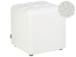 Wyld And Coco White Boucle Footstool 38 Cm Square - Chevron Upholstery, Compact Pouffe - thumbnail 3