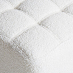 Wyld And Coco White Boucle Footstool 38 Cm Square - Chevron Upholstery, Compact Pouffe - thumbnail 6