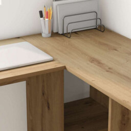 Walplus Desk With Shelf Artisan Oak 142 X 102 X 73 Cm Engineered Wood - thumbnail 4