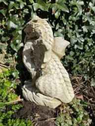 Burgess Scaly Dragon Stone Statue Outdoor Garden Ornament British Made Celtic Sculpture - thumbnail 7